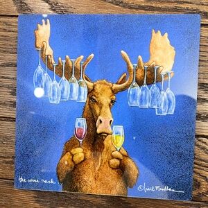 Moose Wine Rack Glass Wall Hanging!